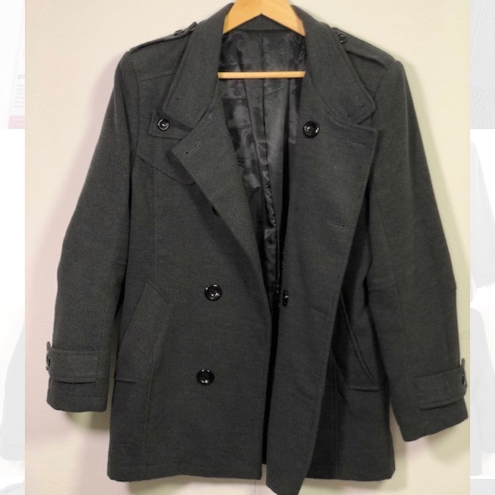 Men's Wool Jacket Gray Large (US Medium)